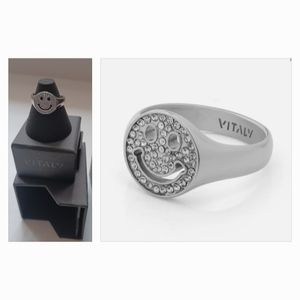 Beam - New Sparkly Smiley Face Laser Cut Ring Size 6 NIB